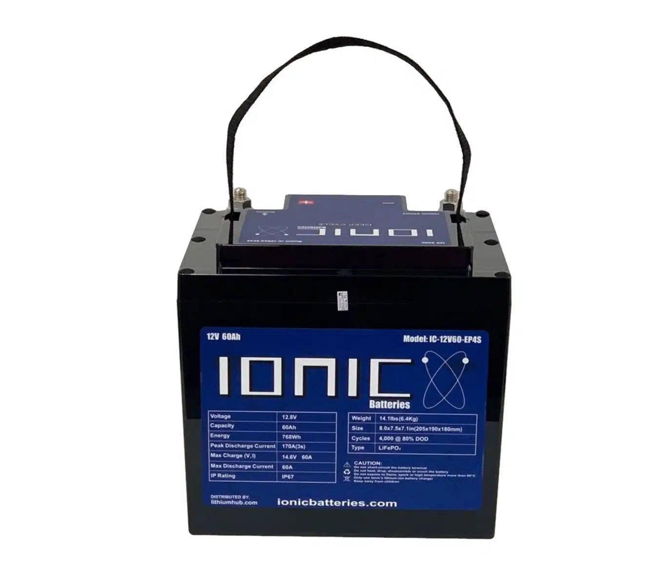 Ionic 12 Volt 60Ah Deep Cycle Lithium Trolling Motor Battery