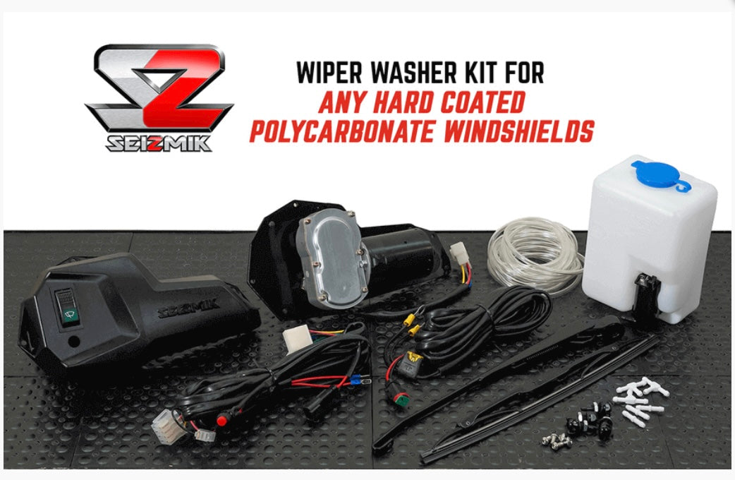 Seizmik Windshield Wiper and Washer Kit for Hard Coated Polycarbonate Windshields