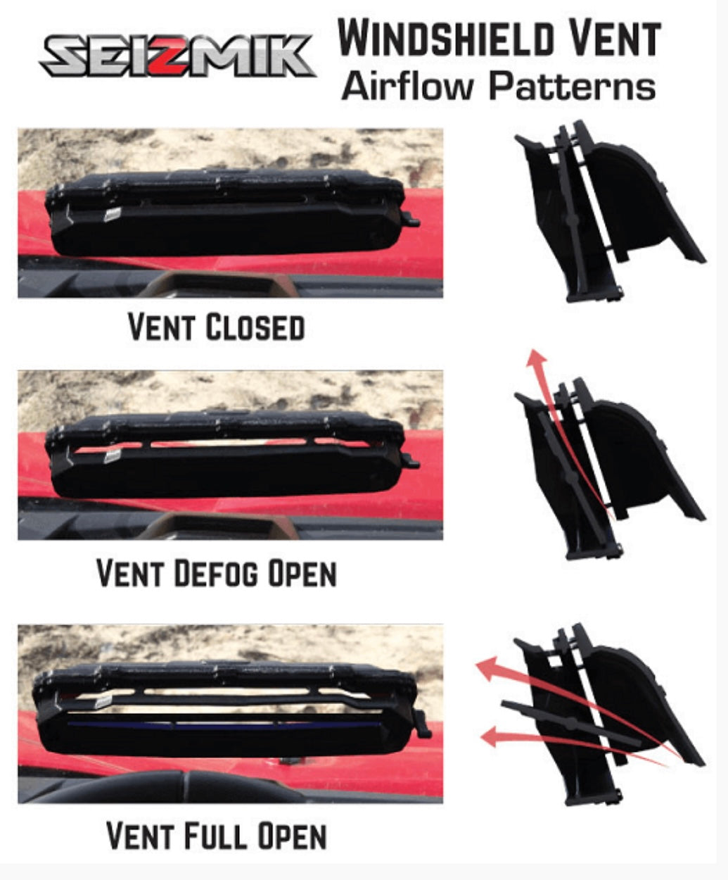 Seizmik Honda Pioneer Versa-Vent Hard Coated Front Windshield