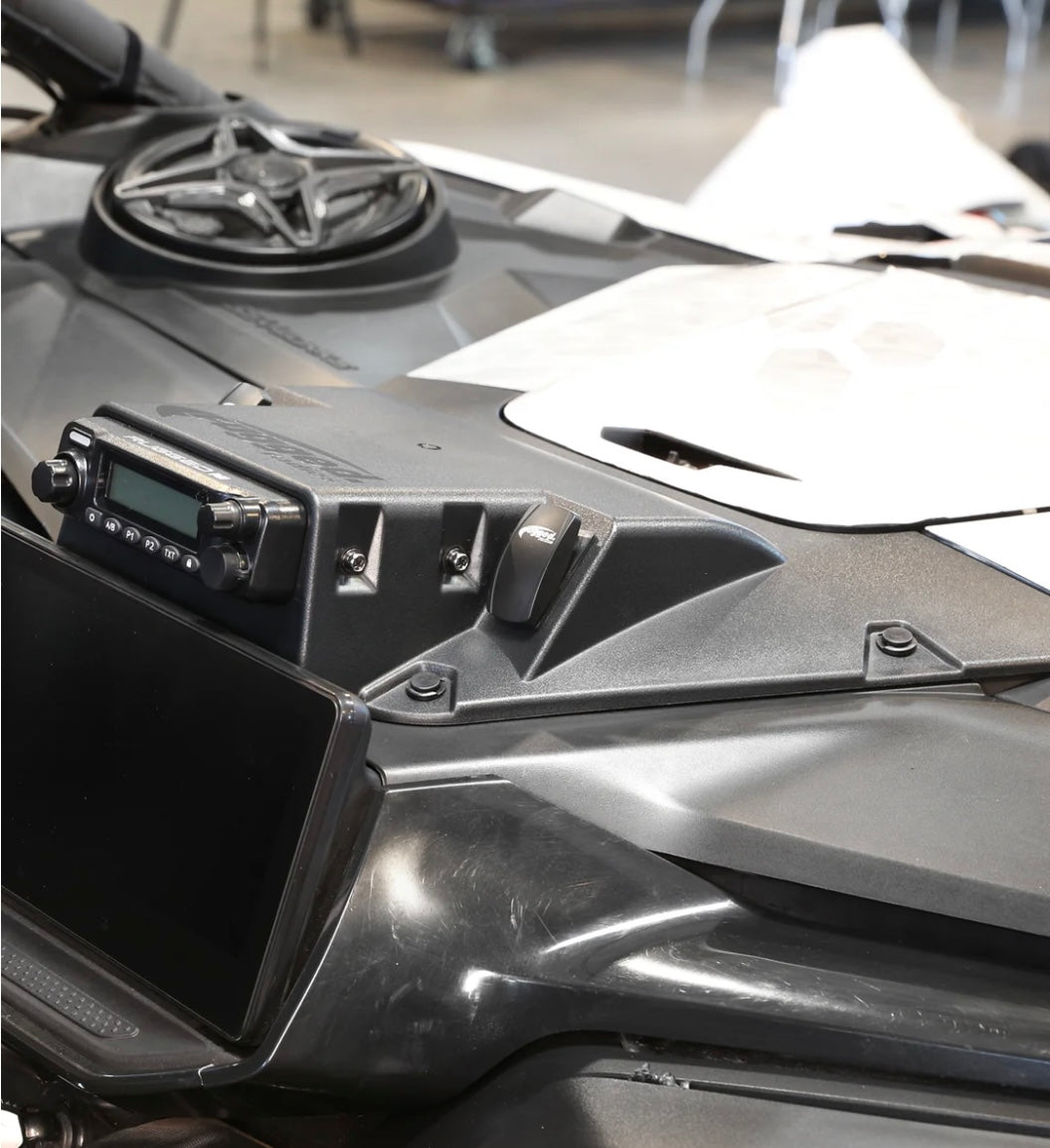 Rugged Radio Can-Am Maverick R Complete Communication Kit with Rocker Switch Bluetooth Intercom and 2-Way Radio