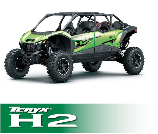 Rugged Radio Kawasaki Teryx4 / Teryx5 H2 Complete Communication Kit with Bluetooth Intercom and 2-Way Radio