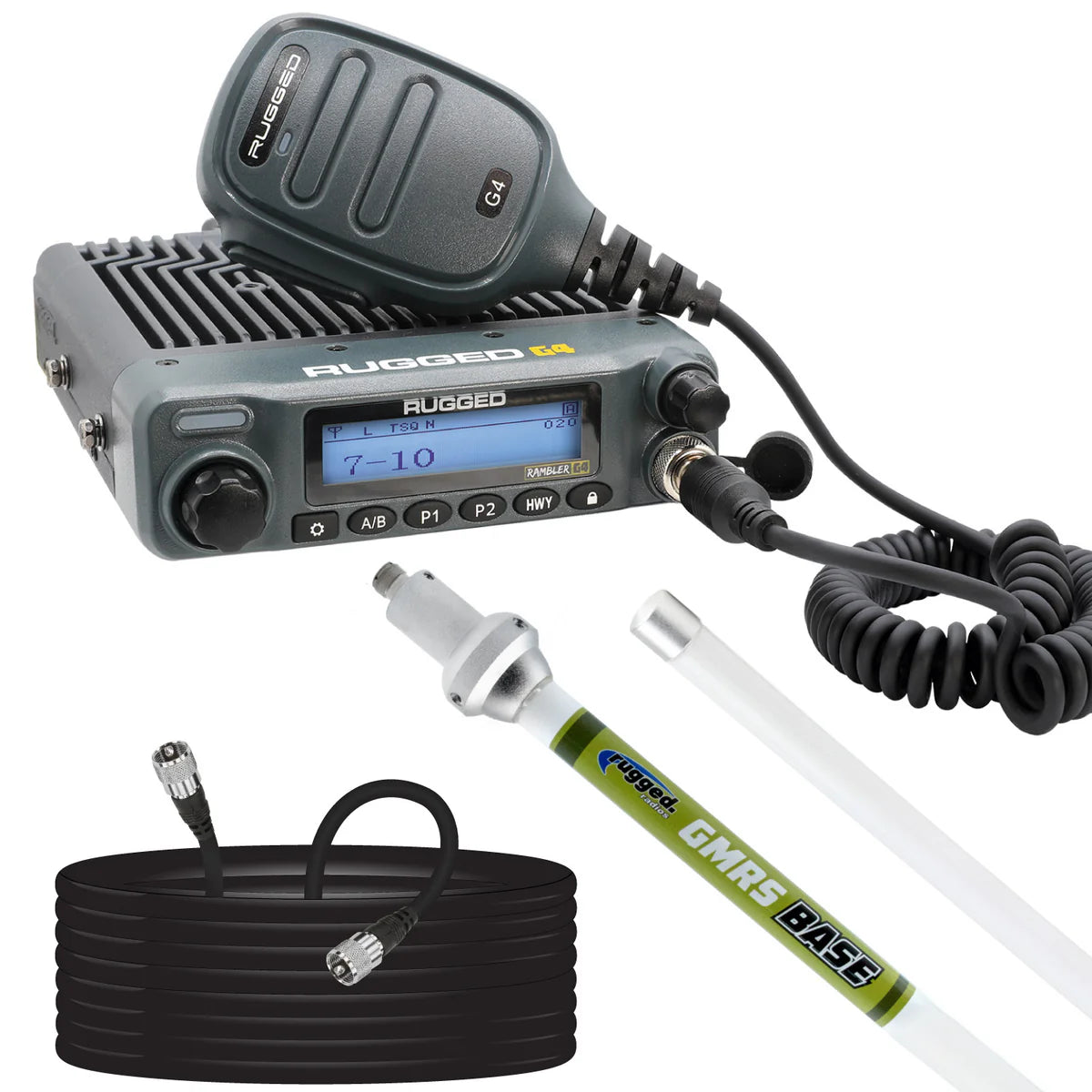 Rugged Radio Base Camp Kit - Rambler G4 High Power Mobile Radio with Fiberglass Antenna Kit