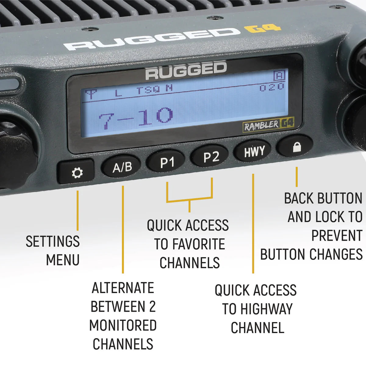Rugged Radio Kit Lite - Rambler G4 GMRS Band Mobile Radio with Stealth Antenna