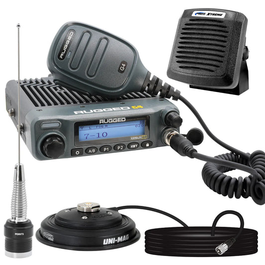 Rugged Radio Kit Plus - Rambler G4 High Power GMRS Mobile Radio Kit with External Speaker