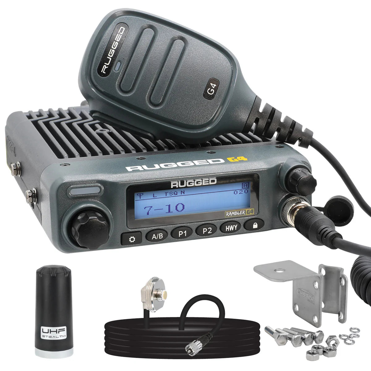Rugged Radio Kit Lite - Rambler G4 GMRS Band Mobile Radio with Stealth Antenna