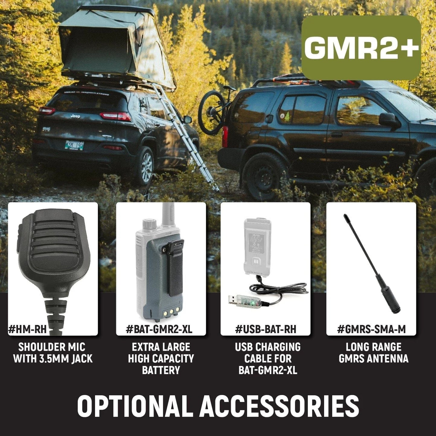 2 Pack - Rugged GMR2 PLUS - GMRS and FRS Two Way Handheld Radios