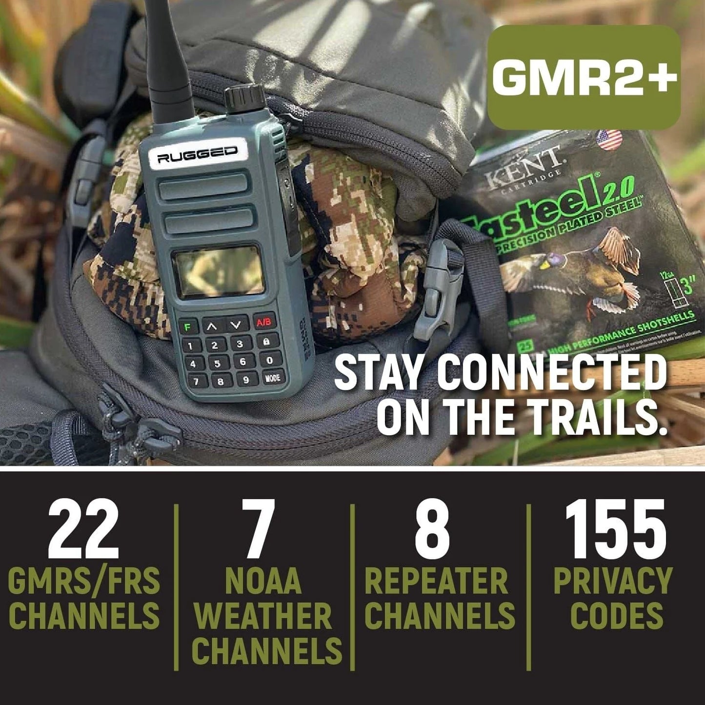 2 Pack - Rugged GMR2 PLUS - GMRS and FRS Two Way Handheld Radios