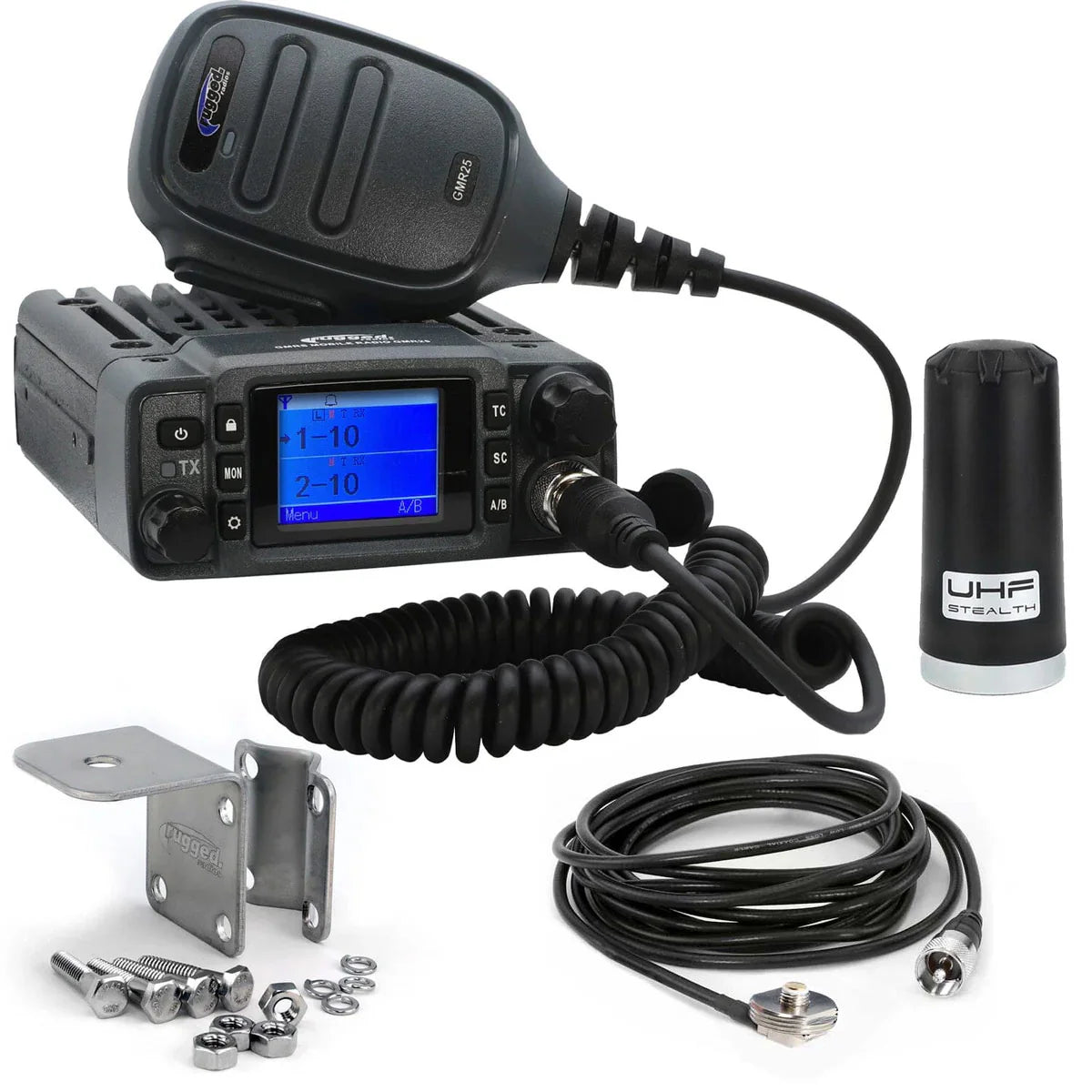 Radio Kit Lite - Rugged GMR25 Waterproof GMRS Mobile Radio W/Stealth Antenna