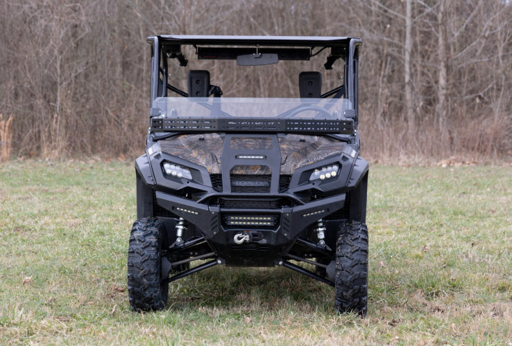 ROUGH COUNTRY PIONEER 1000/1000-5 FRONT CARGO RACK W/BLACK SERIES LED | 6" LIGHT | SLIME LINE