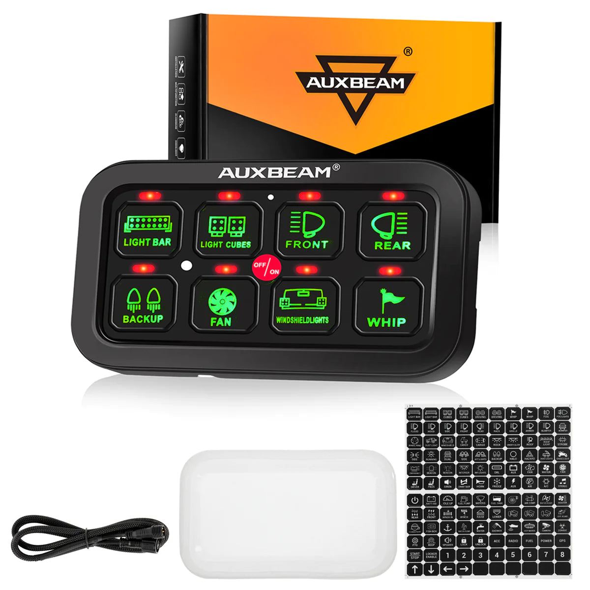 Turnable Panel Switch BB80 8 GANG LED SWITCH PANEL KIT AUTOMATIC DIMMABLE UNIVERSAL(TWO-SIDE ...