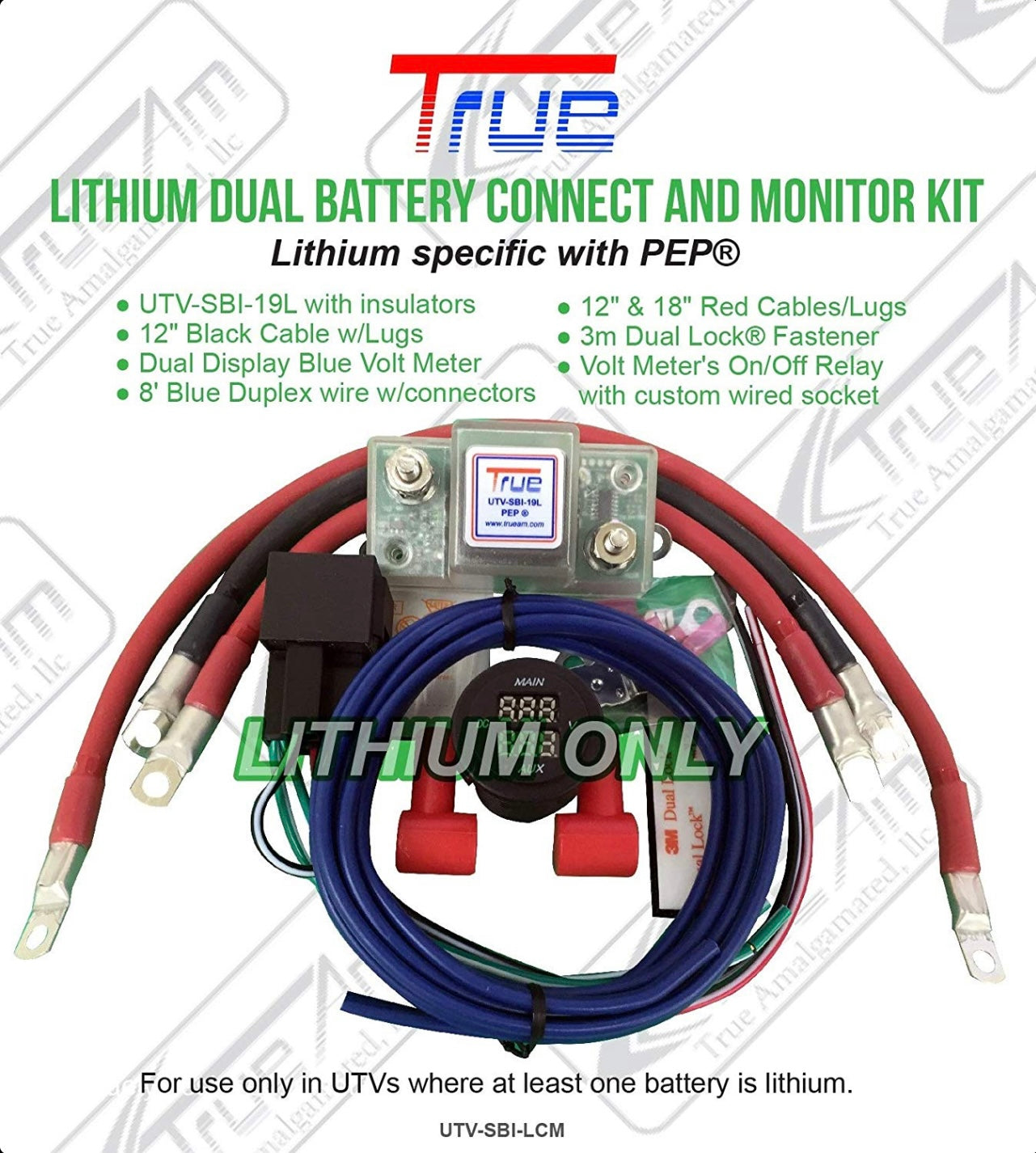 Trueam Lithium Dual Battery Kit W/ Monitoring UTV-SBI-LCM