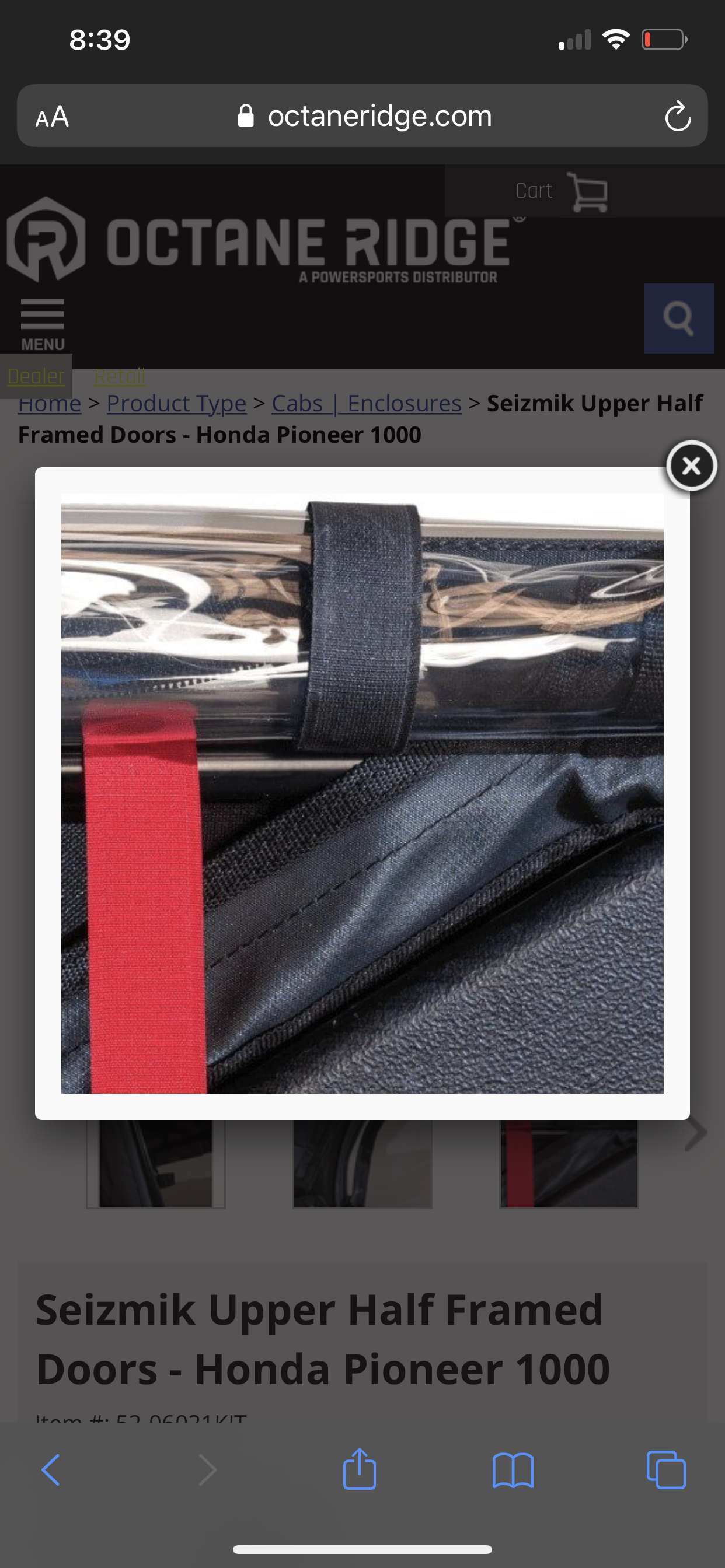 Honda Pioneer 1000 Seizmik Upper Half Framed Doors