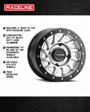 Load image into Gallery viewer, RACELINE SQUAD 15X7 BDLK WHEEL HYPER SILVER
