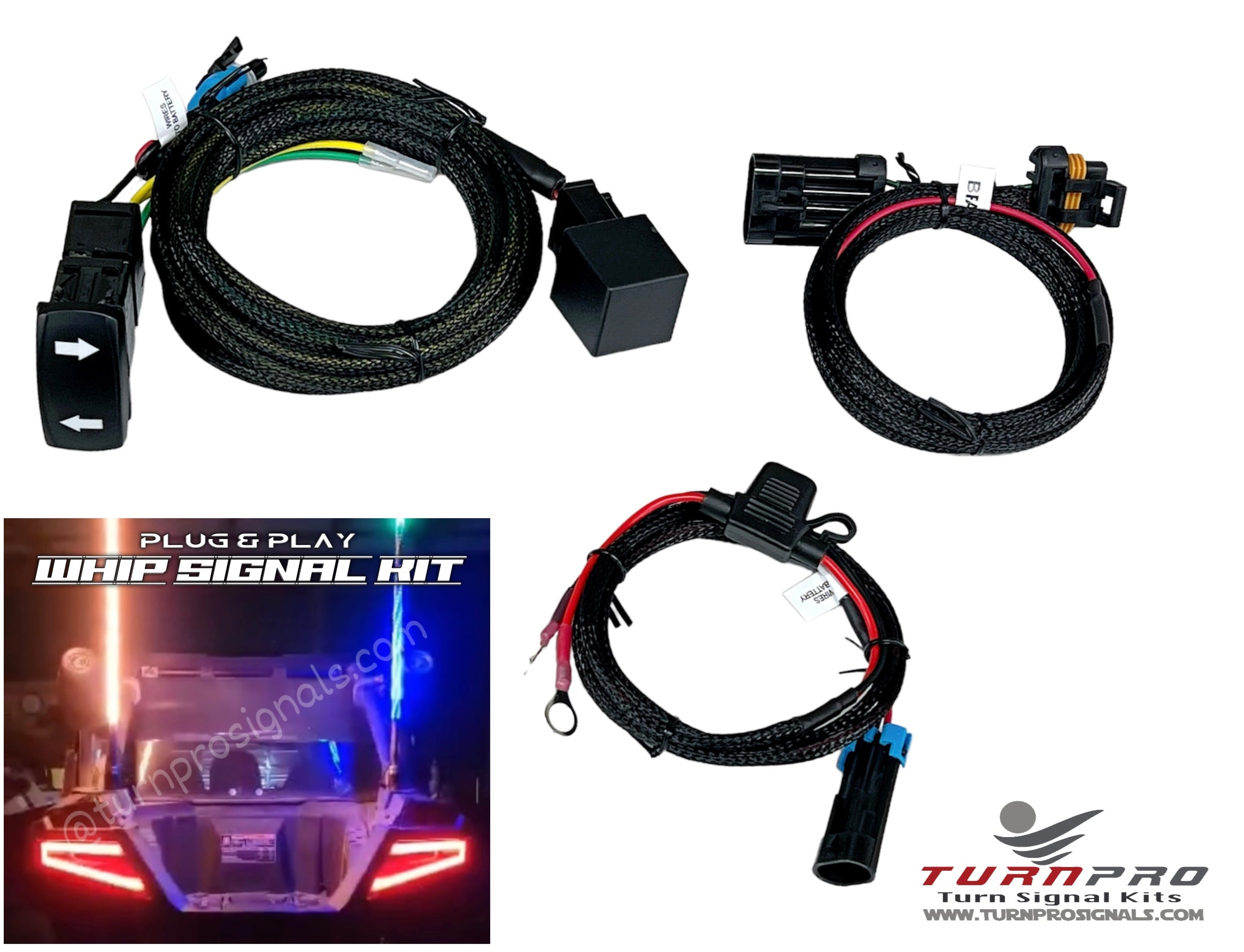 2016-23 Polaris RZR Models Plug & Play Whip Signal System – TurnPro Signals