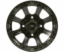 Load image into Gallery viewer, 14&quot;-15&quot; Falcon Ridge Matte Black CI-8S Wheel Set w| Lug Nuts
